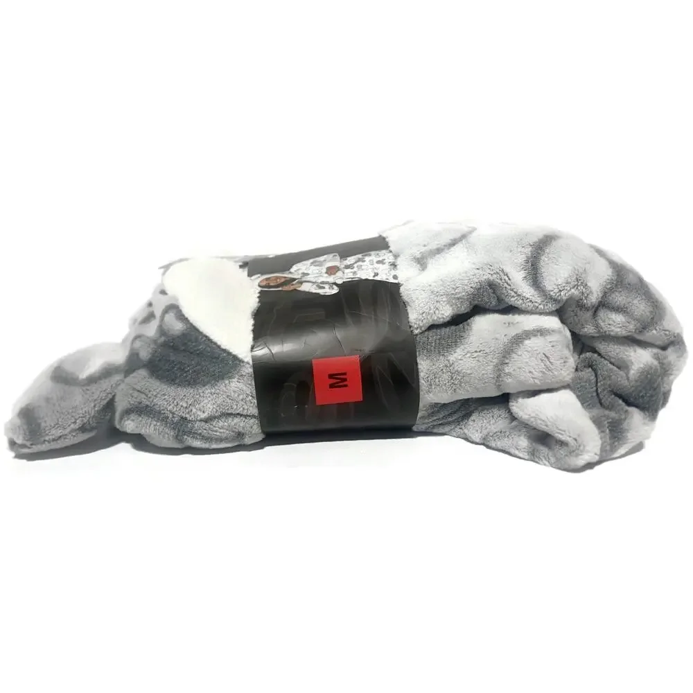 Disney Mickey and Minnie One Piece Pajama Hooded Gray Size Medium NEW - Picture 8 of 9